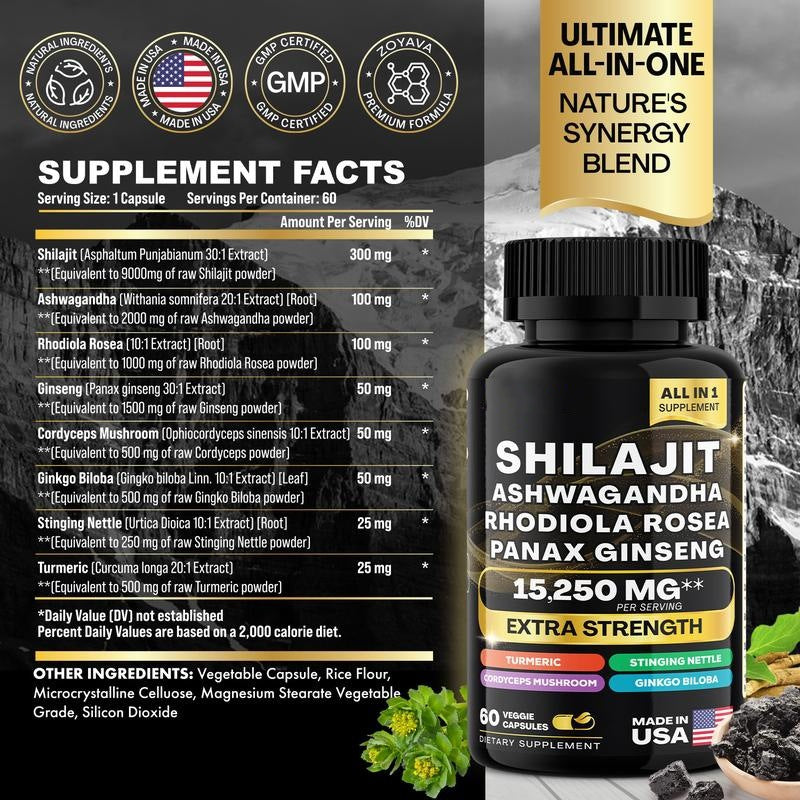 Green Seamoss & Shilajit Capsules - Elemental Vitality from Ocean & Mountain