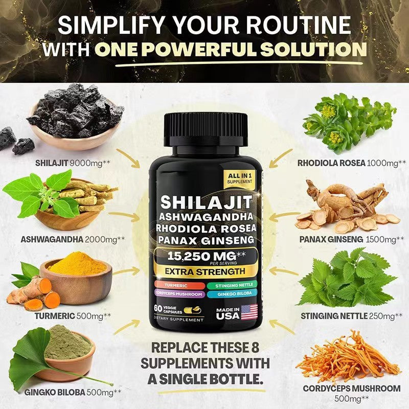 Green Seamoss & Shilajit Capsules - Elemental Vitality from Ocean & Mountain