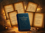 Book titled 'The Summoner's Guide' surrounded by mystical symbols and glowing lights