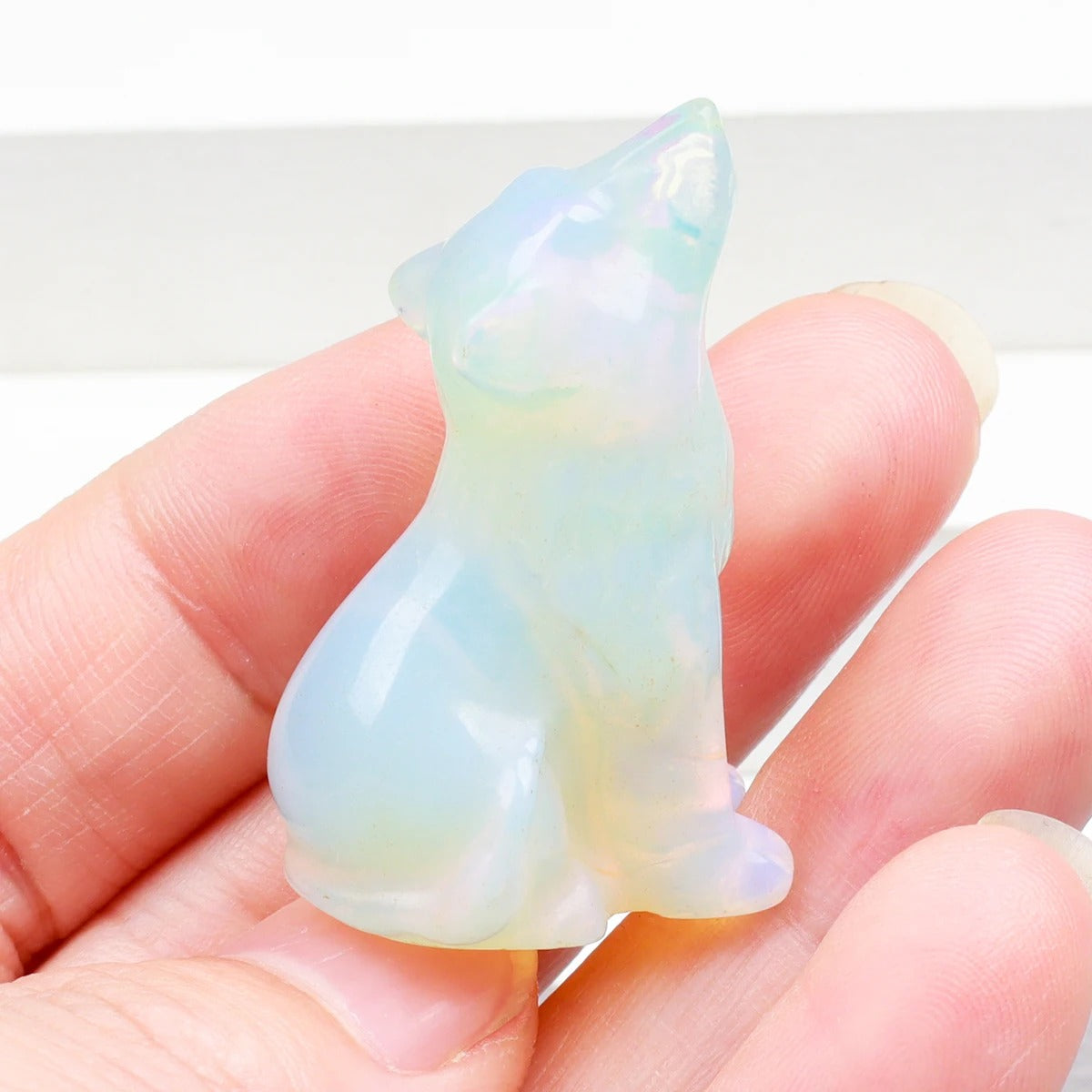 Crystal Wolf Totem – Guardian of Instinct & Spirit