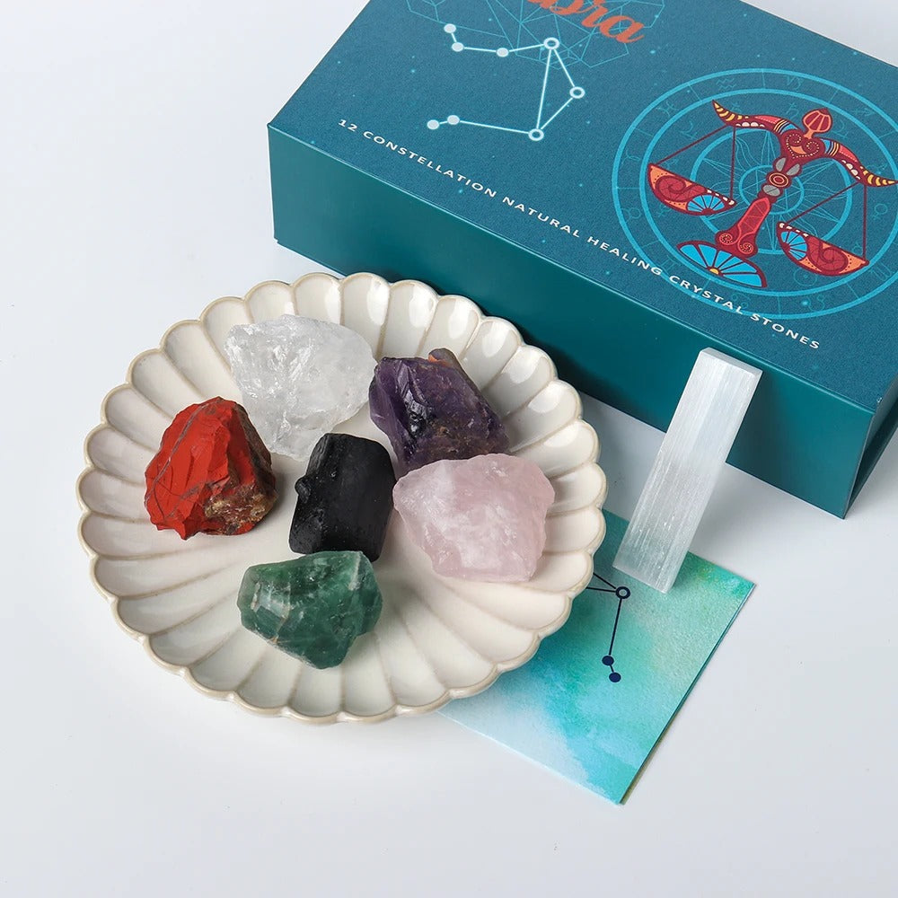 Zodiac Gem Box - 12 Constellation Crystal Set Gift