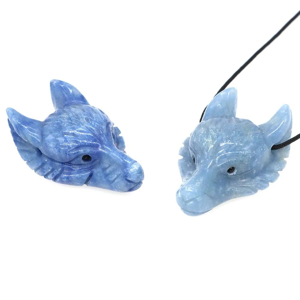 Wolf Head Crystal Pendant - Wild Spirit Totem