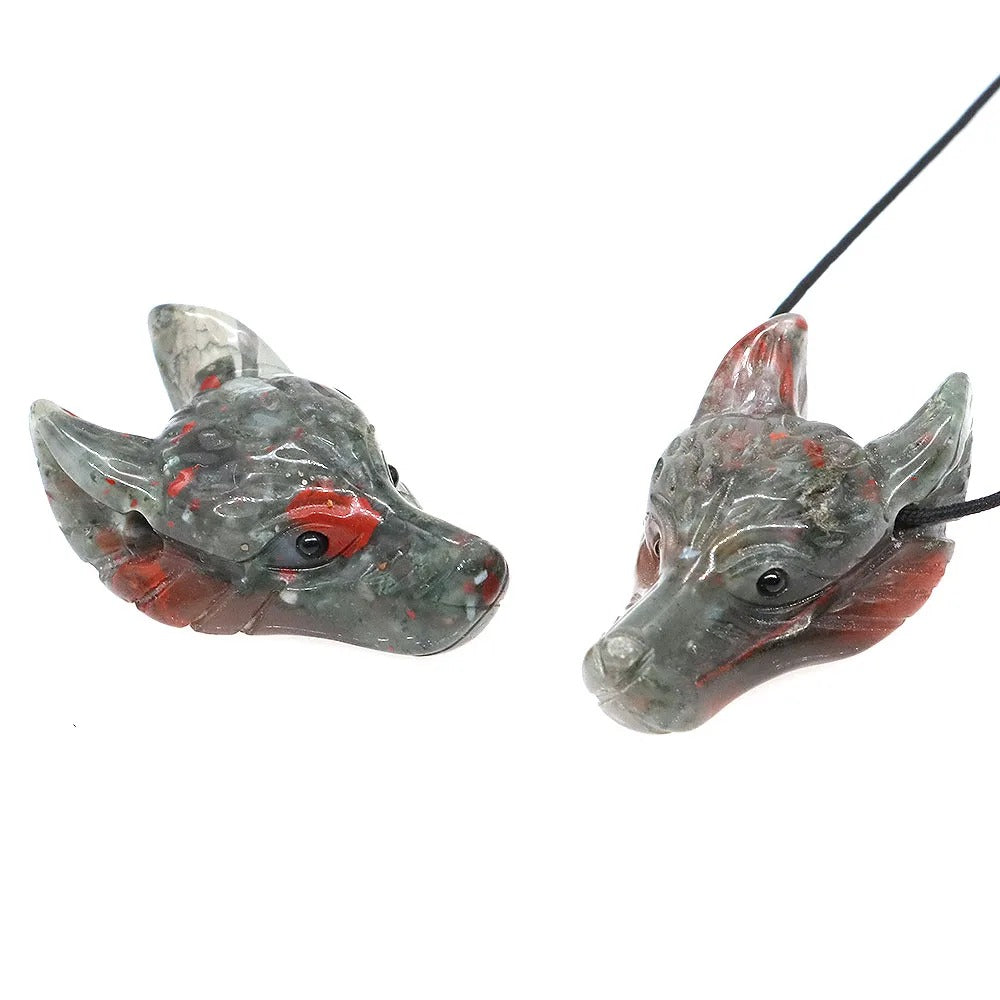 Wolf Head Crystal Pendant - Wild Spirit Totem