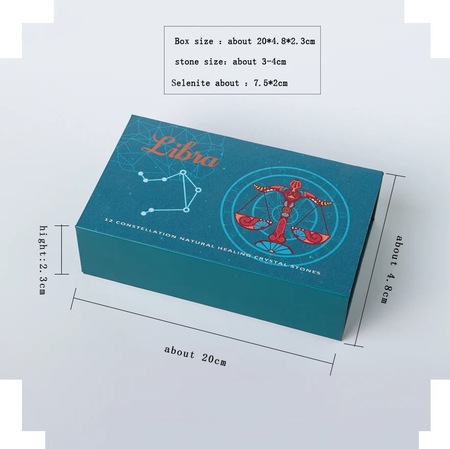Zodiac Gem Box - 12 Constellation Crystal Set Gift