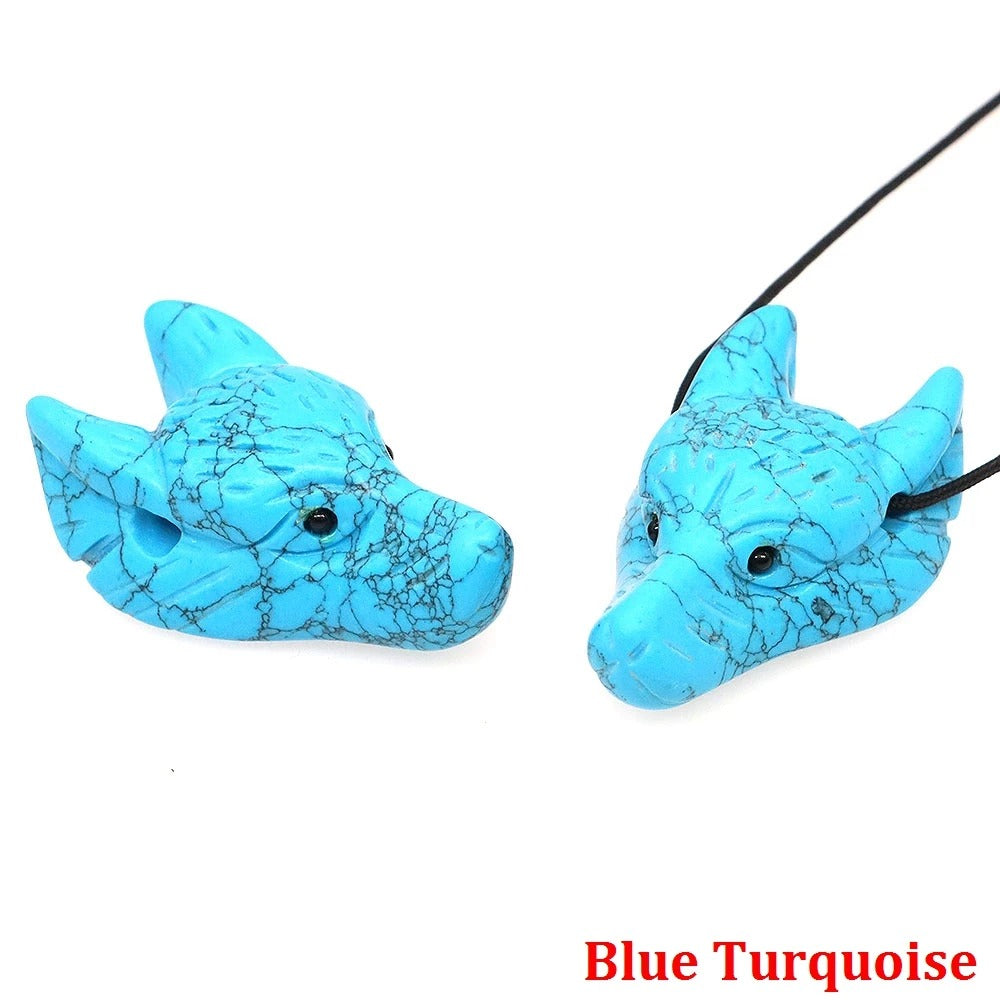 Wolf Head Crystal Pendant - Wild Spirit Totem