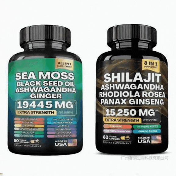 Green Seamoss & Shilajit Capsules - Elemental Vitality from Ocean & Mountain